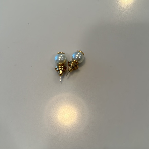 Tory Burch Pearly Logo Stud Earrings - Picture 3 of 5